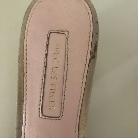 Avec Les Fillies Maya Pink Chiffon Slide Block Heel. Size 8. - Picture 8 of 13